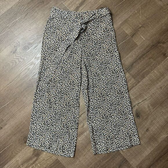J. Crew | Women's Wide-leg Cropped Pant In Leopard-print Silk - Picture 10 of 10